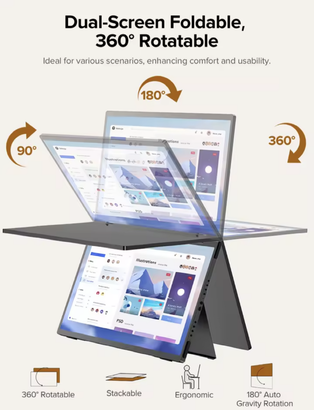 Triple screen monitor 