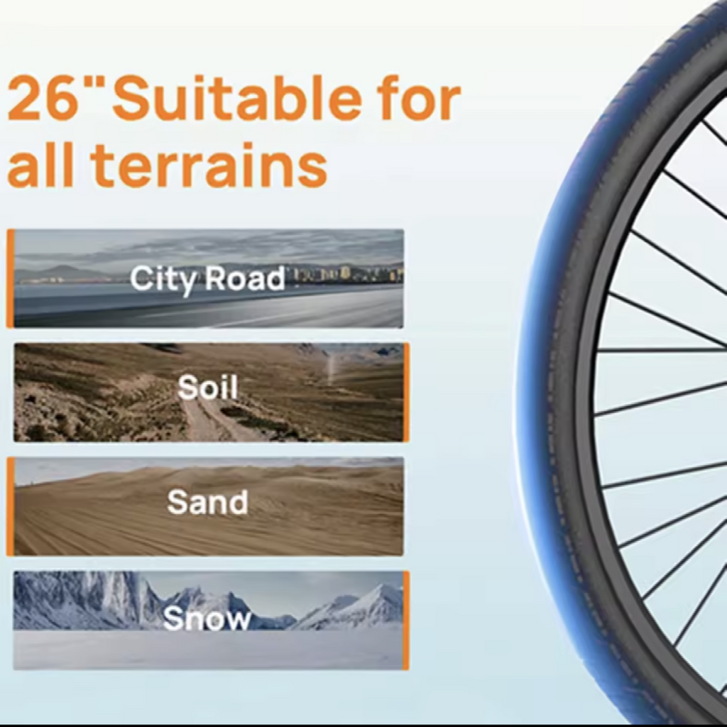 E26 Electric Bike 26x2"  7-Speeds