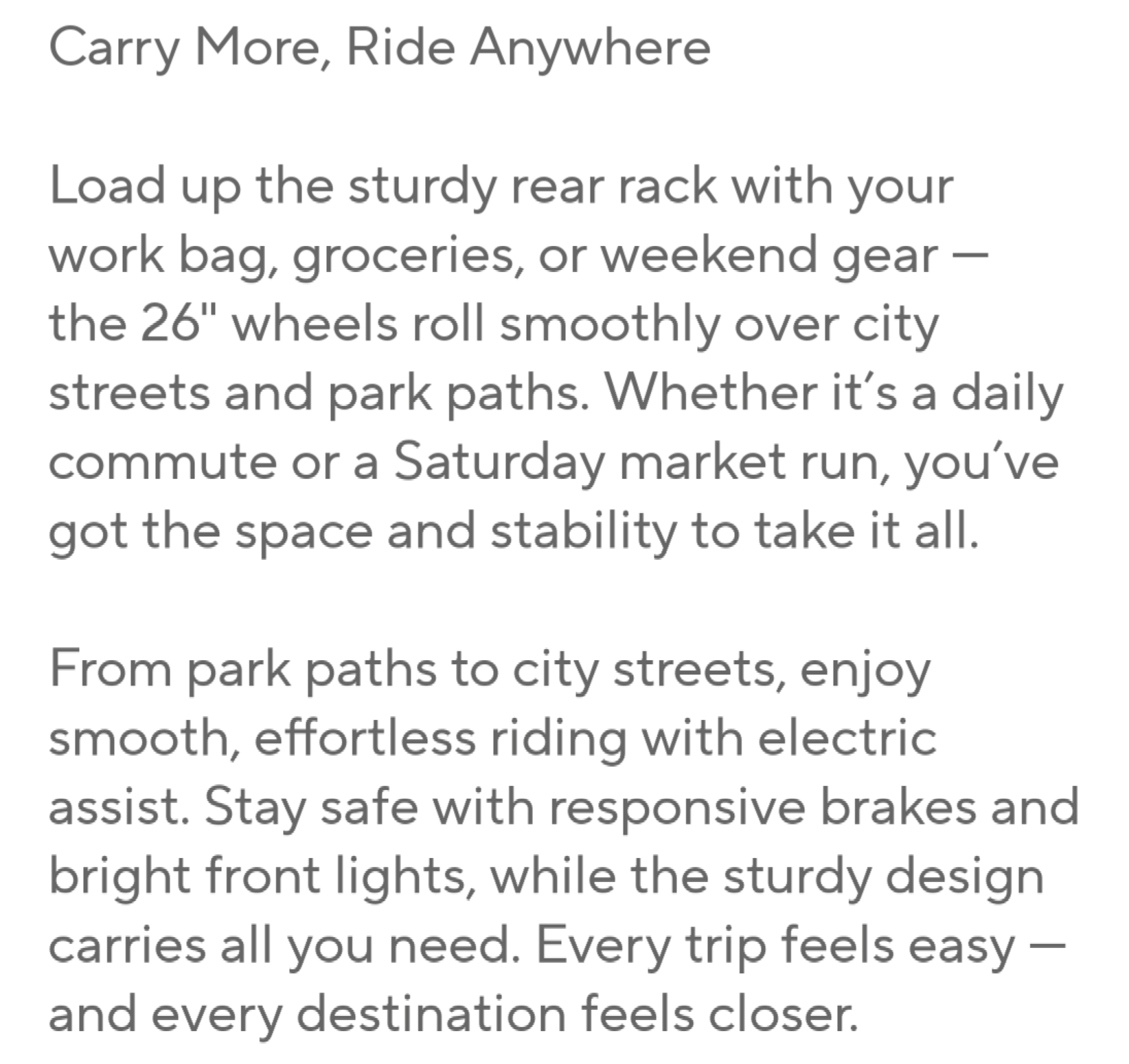 E26 Electric Bike 26x2"  7-Speeds