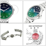 Montre en cuir bleu de luxe pour femme