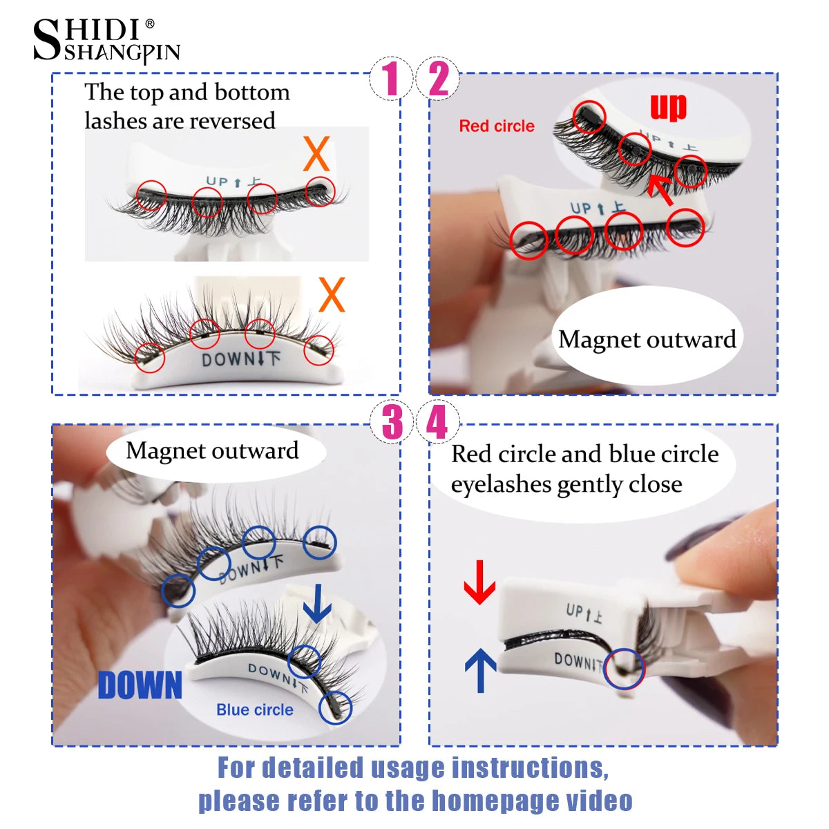 Hot 1 Pair Magnetic Eyelashes Handmade Fluffy Faux Mink Lashes Reusable Natural False Eyelashes and Magnetic Tweezers Set Makeup - Maliame Store