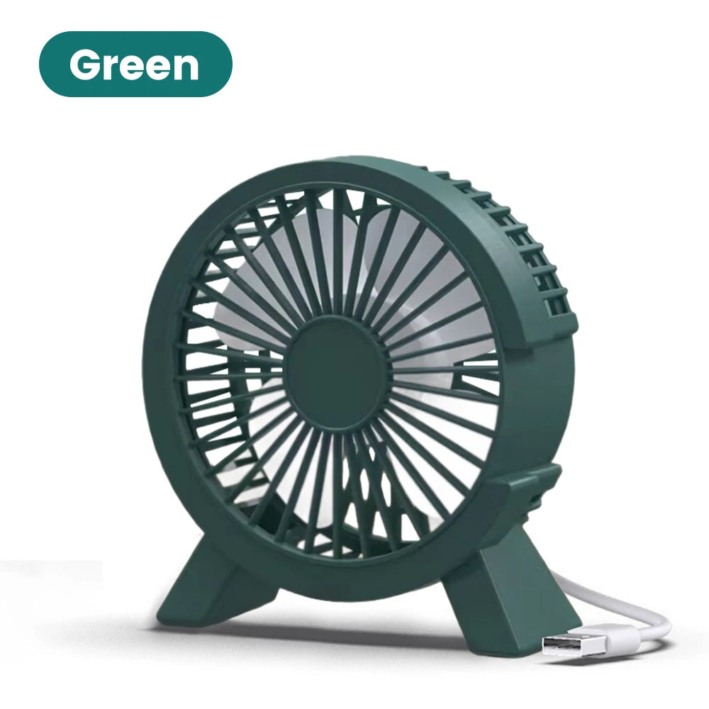 Mini Ventilateur USB Portable – Bureau, Dortoir, Étudiant (Rose, Vert, Blanc)