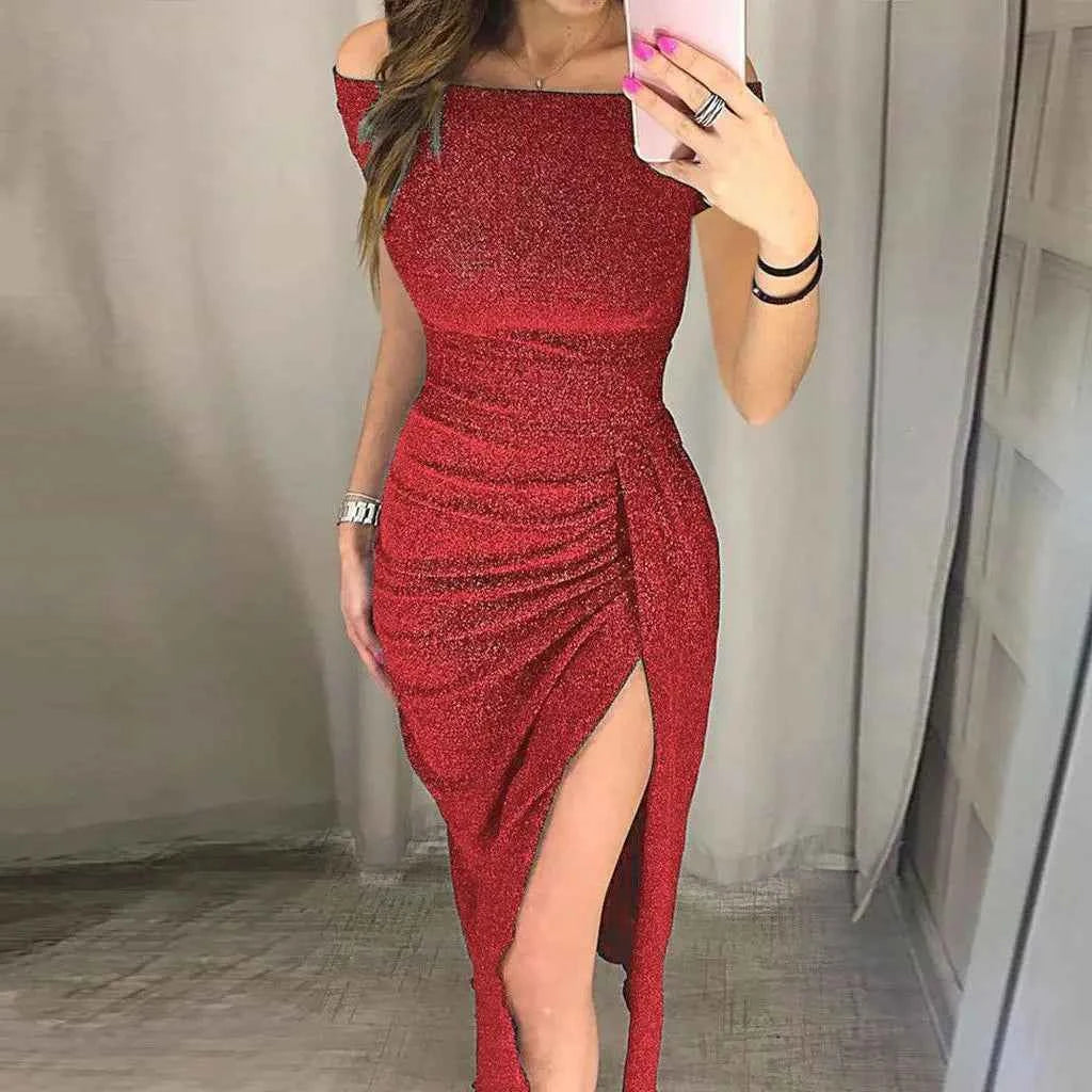 Elegant Women's Sexy Dresses Shiny Evening  Long Dress Womens Clothing Summer 2024  Vestidos Elegantes Feminino Para Festas
