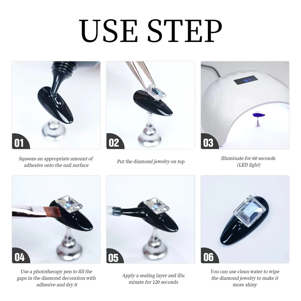 30g Nail Rhinestone Glue for Nails Super Strong Gel Nail Glue for Nail Charm 3D Nails Bling Gel Decoration Gem Nail Art Diamonds - Maliame Store