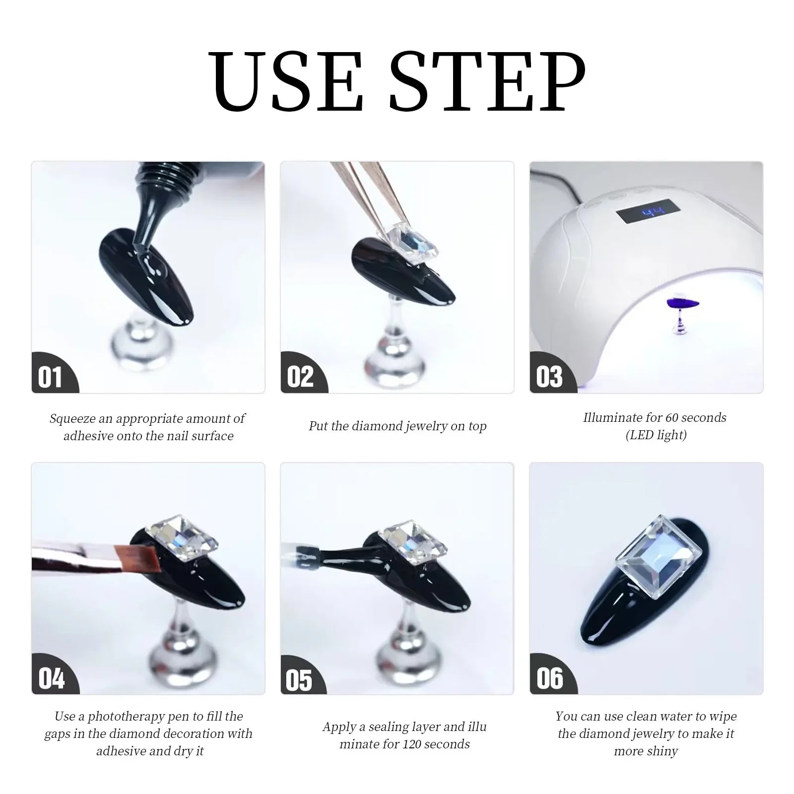 30g Nail Rhinestone Glue for Nails Super Strong Gel Nail Glue for Nail Charm 3D Nails Bling Gel Decoration Gem Nail Art Diamonds - Maliame Store