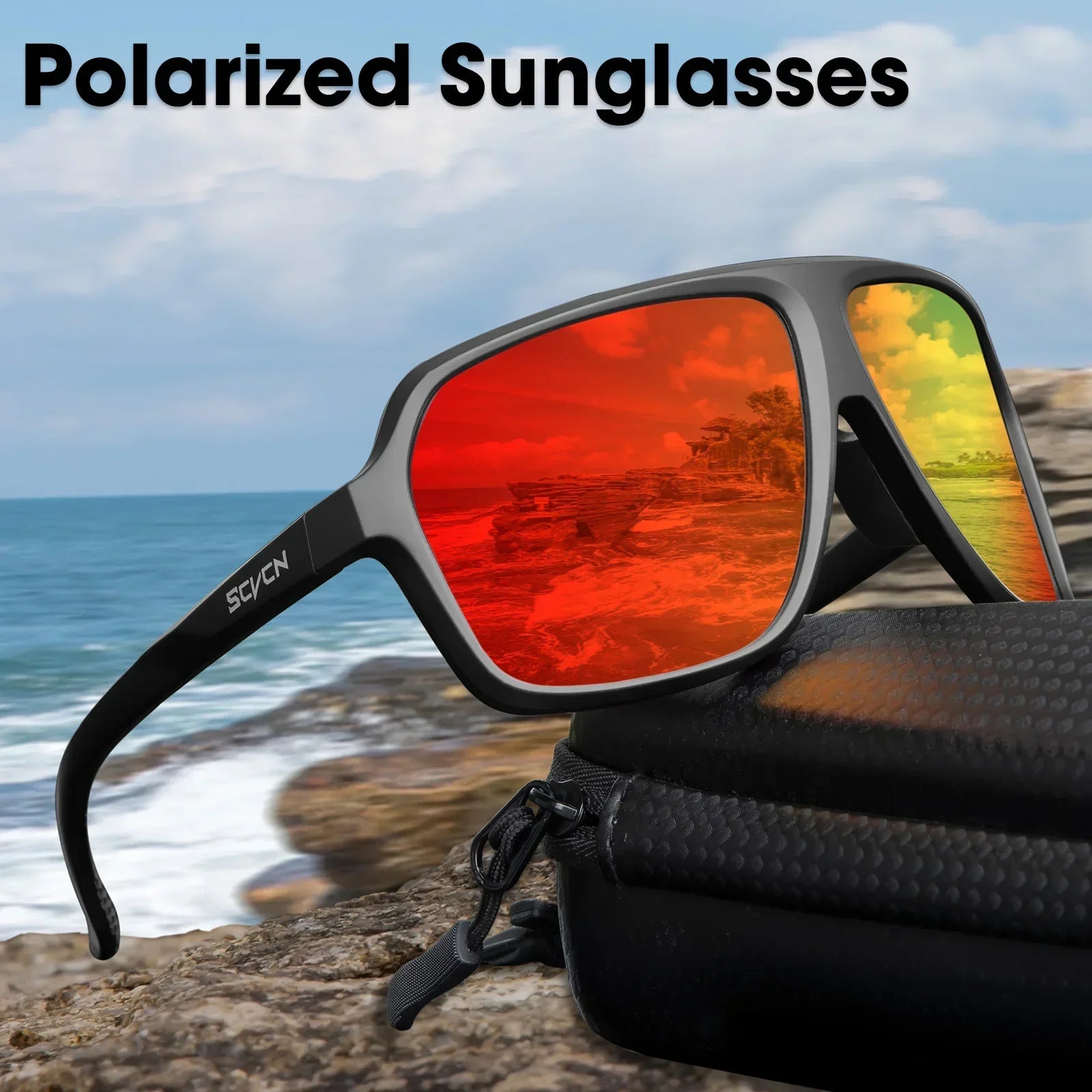 Scvcn Polarized Fishing Sunglasses Outdoor Sport Entertainment Glasses Outdoor Cycling Road Bike UV400 Protective Frame Glasses - Maliame Store