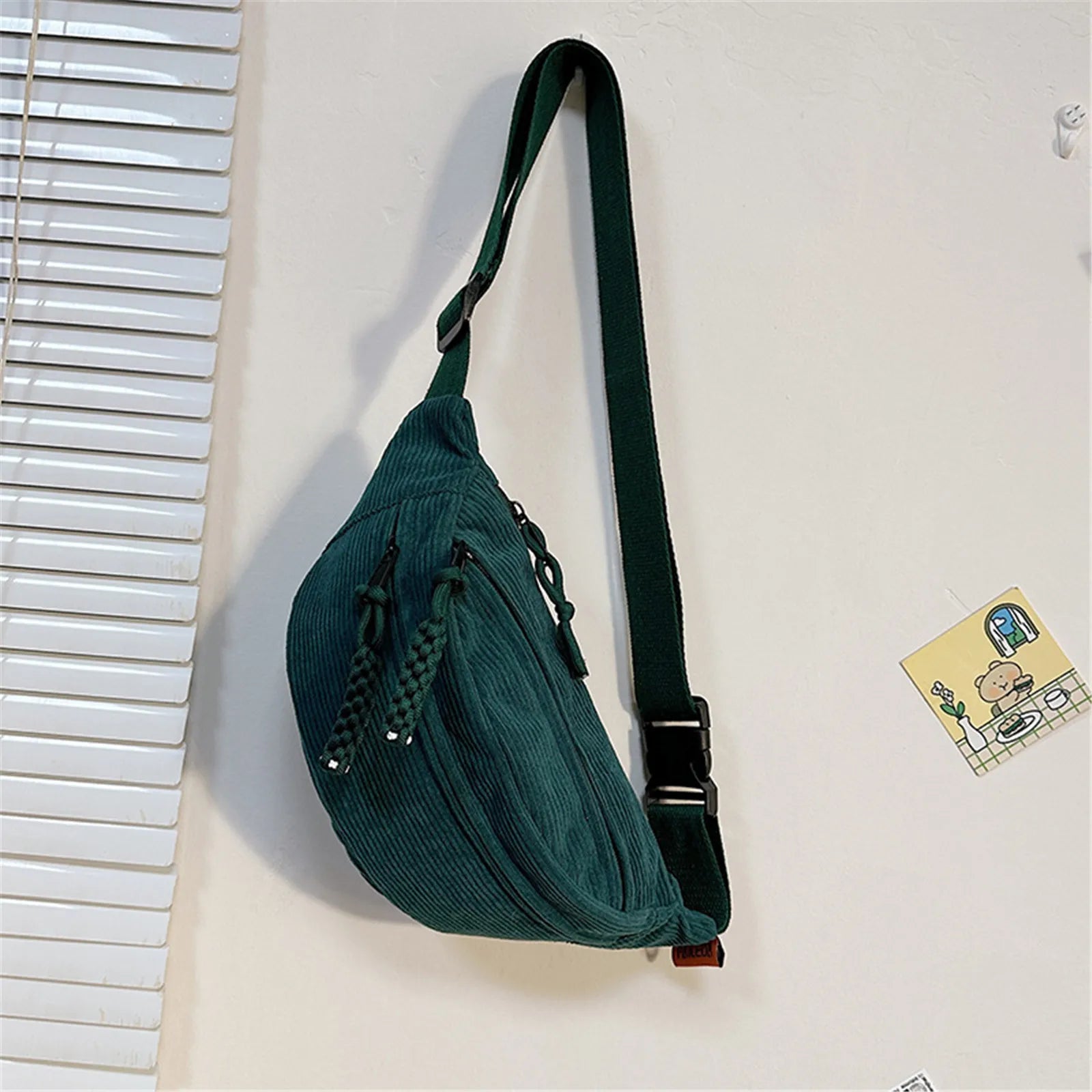 New Casual Corduroy Belt Bags for Women Simple Fashion Fanny Pack Female Banana Waist Bag Hip Purse Shoulder Crossbody Chest Bag - Maliame Store