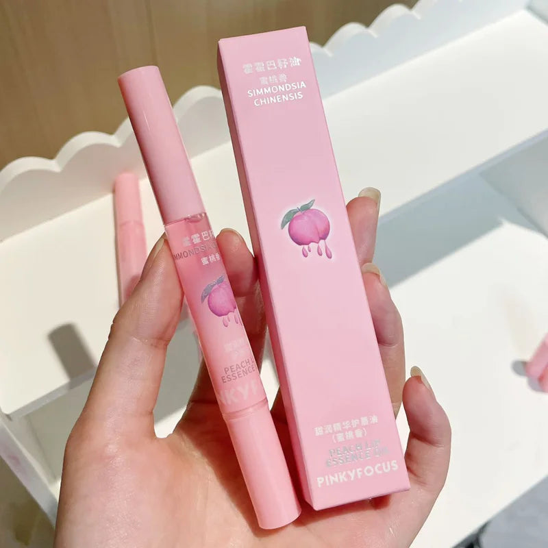 Peach Lip Oil Moisturizing Glass Lip Gloss Fragrance Non-sticky Lip Tint Lips Plumper Autumn and Winter Lips Care Serum Primer - Maliame Store