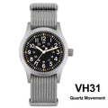 Militado ML05 38mm Military Field Watch VH31 Sweep Quartz Movement Domed Sapphire Crystal Waterproof 100M Super Luminous Watches