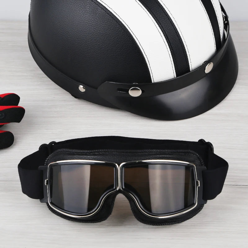 Retro Helmet Goggles For Motorcycle Universal Motocross Glasses With Breathable Hole Sunglasses Accessories Motorcycle Glasses - Maliame Store