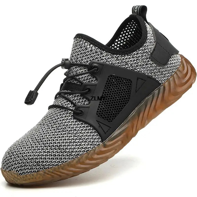 Mesh Safety Shoes Men Summer Steel Toe Work Shoes Puncture Proof Anti-smash Work Safety Boots Man Breathable Security Boots Male