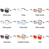 Lunettes de soleil rectangulaires sans monture Y2K