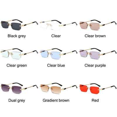 Y2K Rimless Rectangle Sunglasses