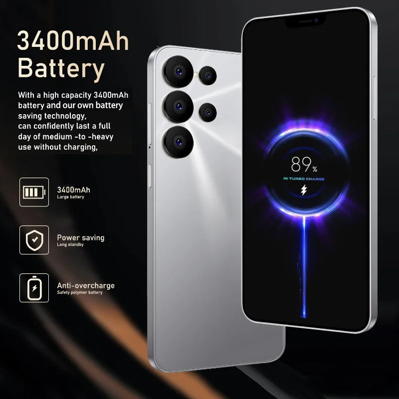 Global Version S24 Ultra Smartphone 3400mAh 4GB RAM 128G ROM 6.26 inch Phone Android 2280x1080HD 8+16MP 5G Network Mobile phones