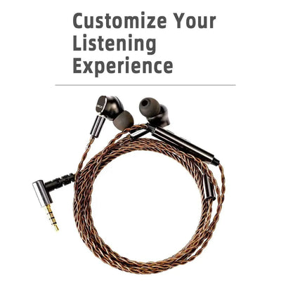 Auriculares USB C de alta resolución UNCJC con DAC: auriculares IEM con cable, micrófono y cable de par trenzado de 2 pines.