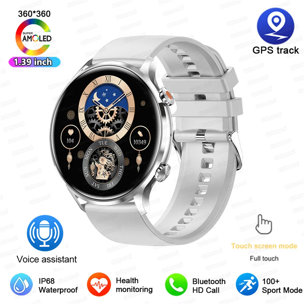 2025 New Smartwatch Women AMOLED HD Screen Always On Display Bluetooth Call IP68 Waterproof GPS Smart Men Watch For Android ios - Maliame Store