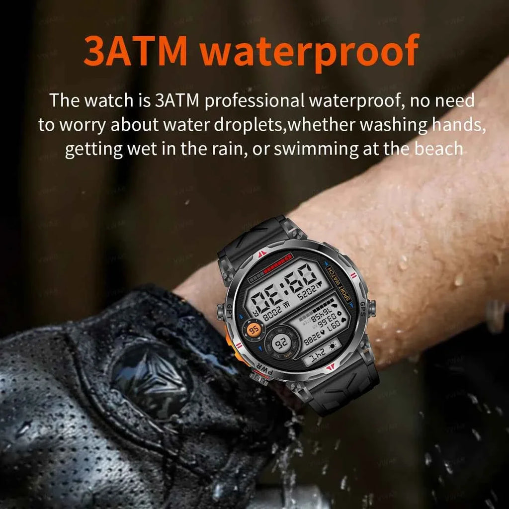 New T-Rex 3 Pro Military Smart Watch - Dual-Band GPS, 10ATM Water-Resistant, 560mAh Battery, Compass, Altimeter, AGPS for Men - Maliame Store