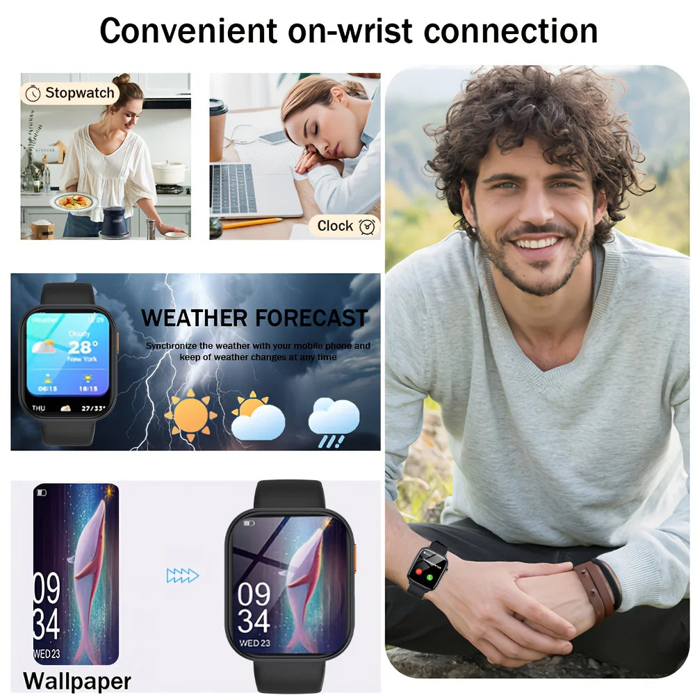 Nouvelle Montre Intelligente Femme Batterie 1000mAh Surveillance Fréquence Cardiaque Sommeil Appel Bluetooth IP68 Étanche Smartwatch Homme Pour Android IOS