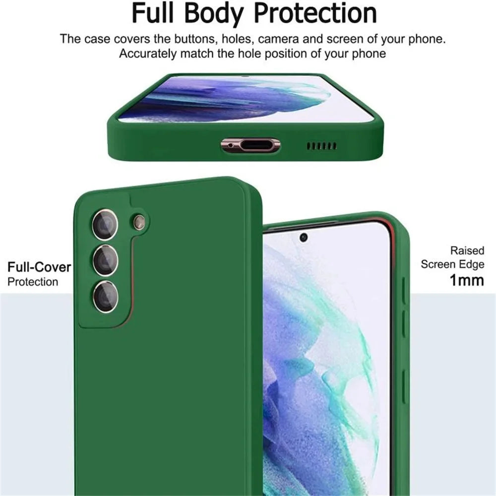 luxury Liquid Silicone Case for Samsung S25 S24 Galaxy S20 S21 S22 S23 FE Plus Note10 20 A52 A31 A41 A71 A51 A72 A70 A50 Coque - Maliame Store