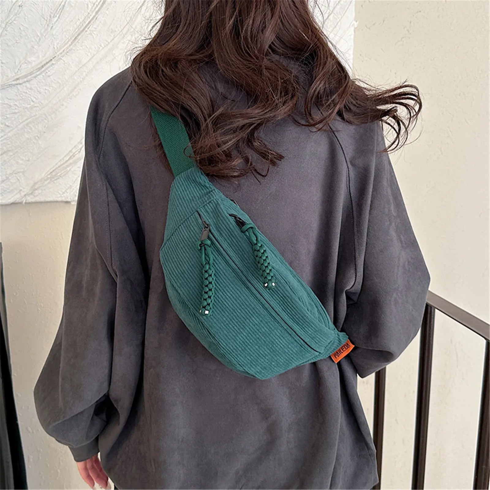 New Casual Corduroy Belt Bags for Women Simple Fashion Fanny Pack Female Banana Waist Bag Hip Purse Shoulder Crossbody Chest Bag - Maliame Store