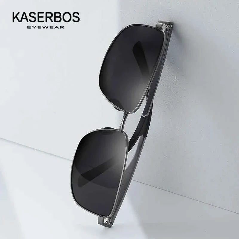 Men Sunglasses Aluminum Magnesium Men's Polarized Sunglasses UV400 Protective Square Lens Night Driving Outdoor Man Sun Glasses - Maliame Store