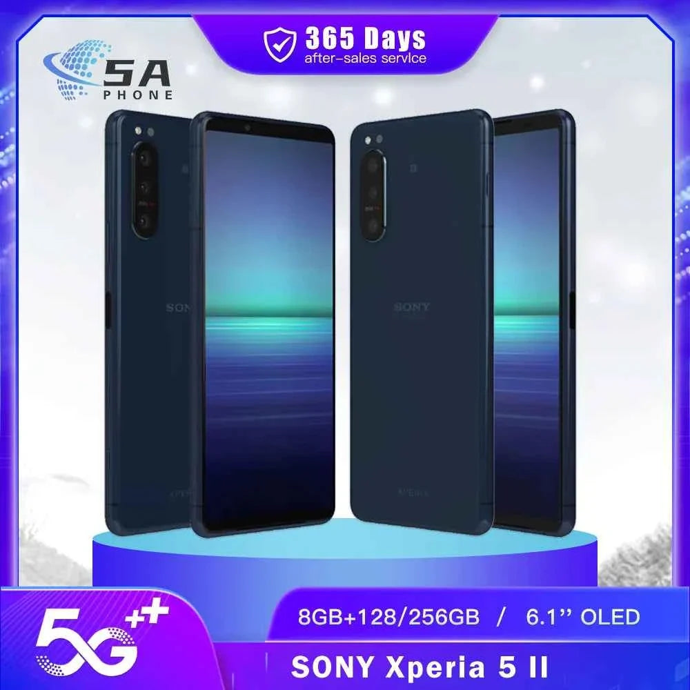 Original Sony Xperia 5 II 5II XQ-AS52 XQ-AS72 5G Mobile Phone 8GB RAM 128GB/256GB ROM 12MP+8MP 6.1" Octa Core Android SmartPhone - Maliame Store