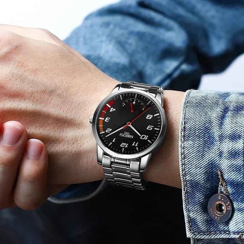 NIBOSI Car Wheel Watch for Men - Luminous Military Waterproof Luxury Quartz Business Watch - Maliame Store
