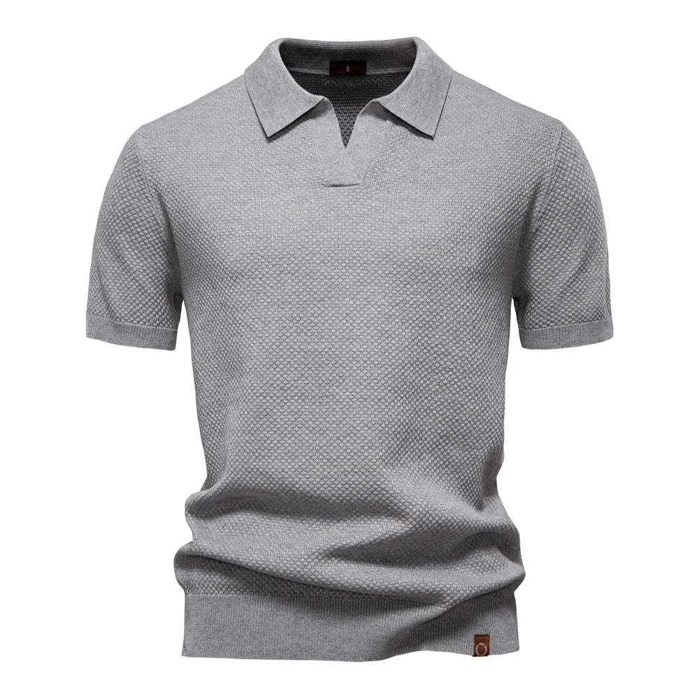 AIOPESON Men's Summer Breathable Polo Shirt Short Sleeve Solid Color Casual Polo Shirts for Men Lightweight Stretch Polo ﻿ - Maliame Store