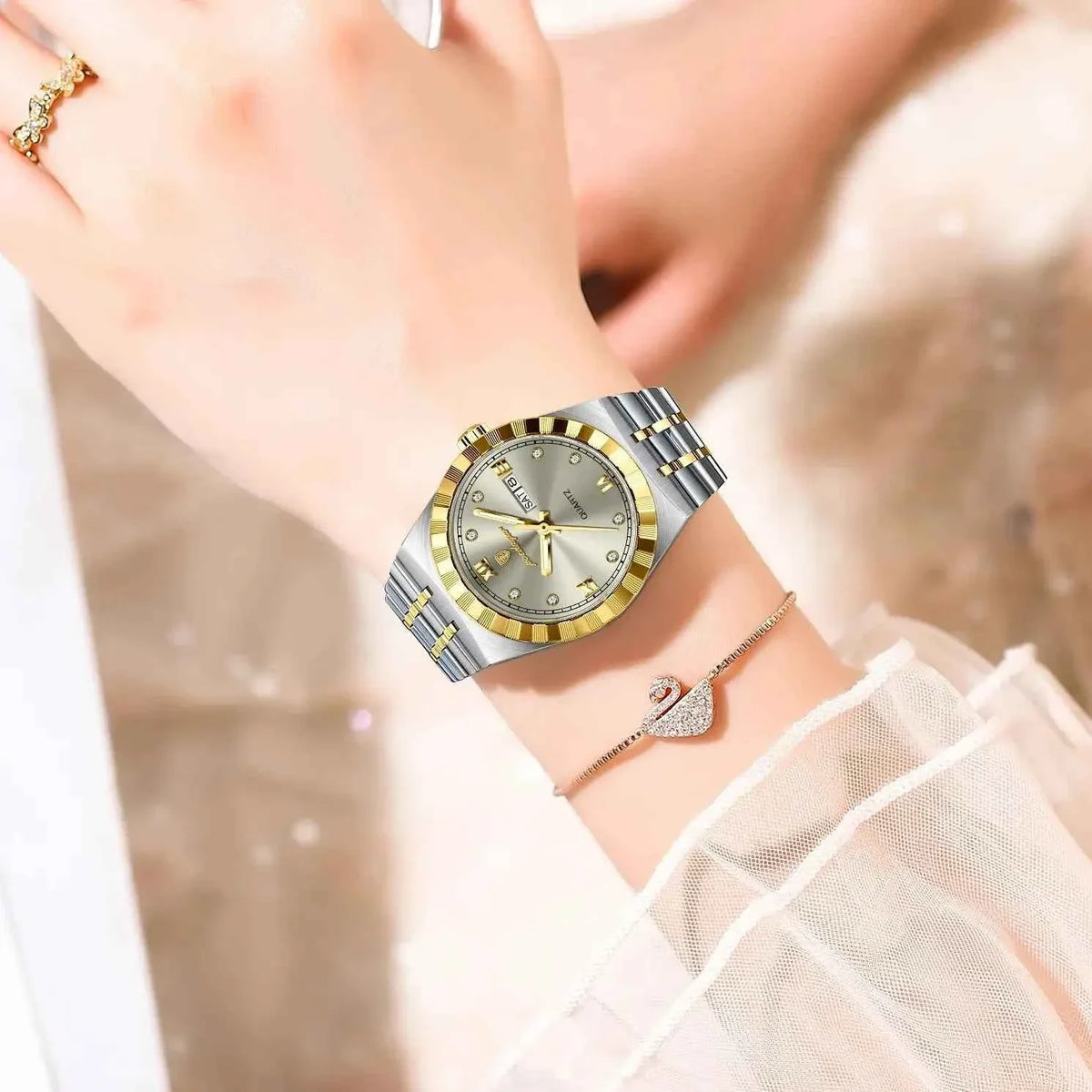 POEDAGAR Luxury Original Ladies Watch Luminous Waterproof Week Date Woman Wristwatch Stainless Steel Women Quartz Watches Female - Maliame Store