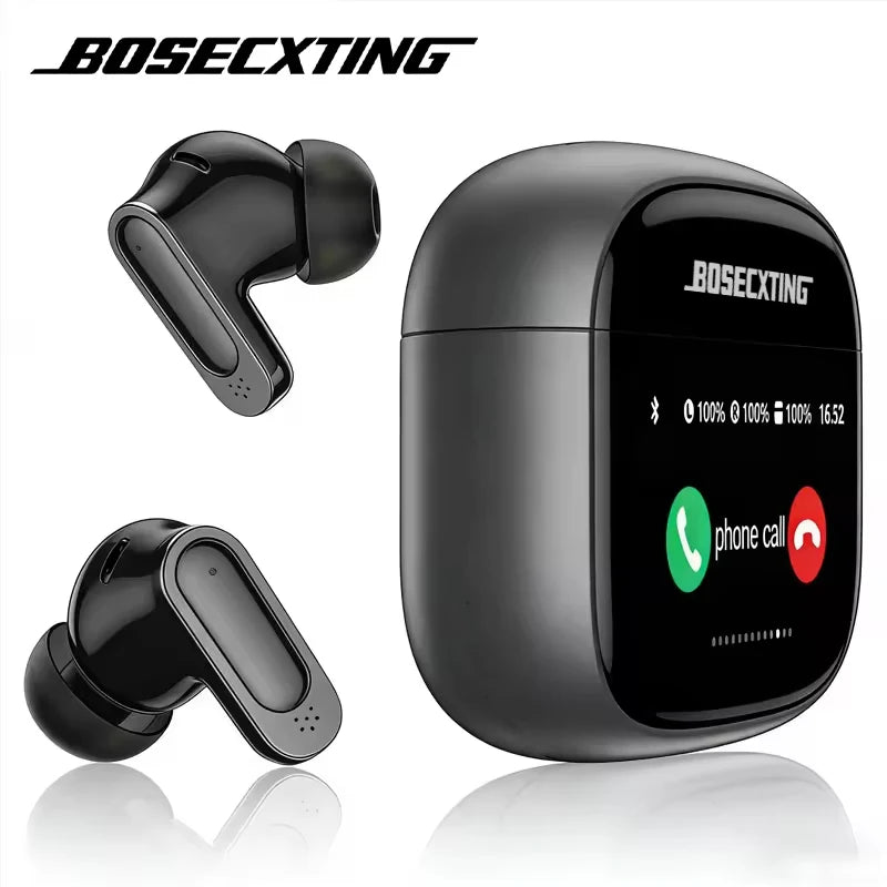 Écouteurs sans fil TWS à suppression de bruit ANC BOSECXT Ultra V11 Smart Touch multi-fonctions grand écran, écouteurs à basses profondes ENC Nouveauté