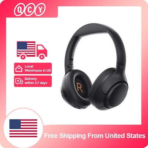 QCY H3 ANC Wireless Headphones Bluetooth 5.4 Hi-Res Audio Over Ear Headset 43dB Hybrid Active Noise Cancellation Earphones 60H - Maliame Store