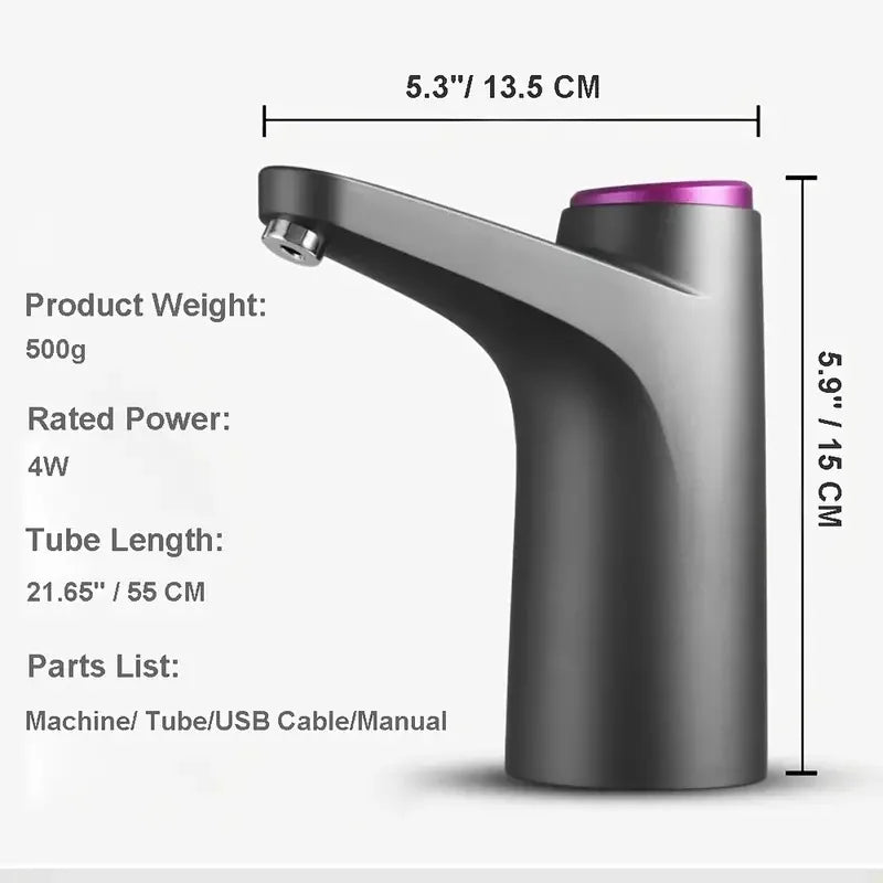 Portable 5-gallon Water Dispenser with USB Charging-Automatic Electric Pump Suitable for Home, Office, and Outdoor Use - Maliame Store