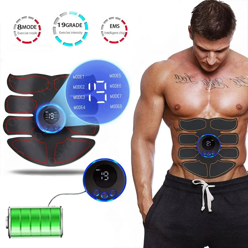 Abdominal Muscle Massager Fitness ABS Arm Training Patches Muscle Exercise Instrument USB Charging Home Men - Maliame Store