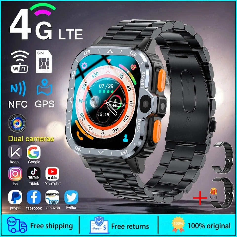 New For XIAOMI PGD Android Smart Watch Men GPS 16G/64G ROM Storage HD Dual Camera  2G 4G SIM WIFI Wireless Fast Internet Access - Maliame Store