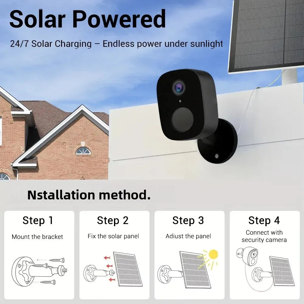 Caméra de sécurité solaire 4G 5MP WiFi 2,4G sans fil extérieure vision nocturne couleur alimentée par batterie support PIR étanche audio bidirectionnel