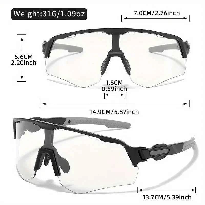 2026 New style Color Changing Photochromic Glasses for Men & Women - Oversized PC Lens, Composite Frame, UV400 Protection - Maliame Store
