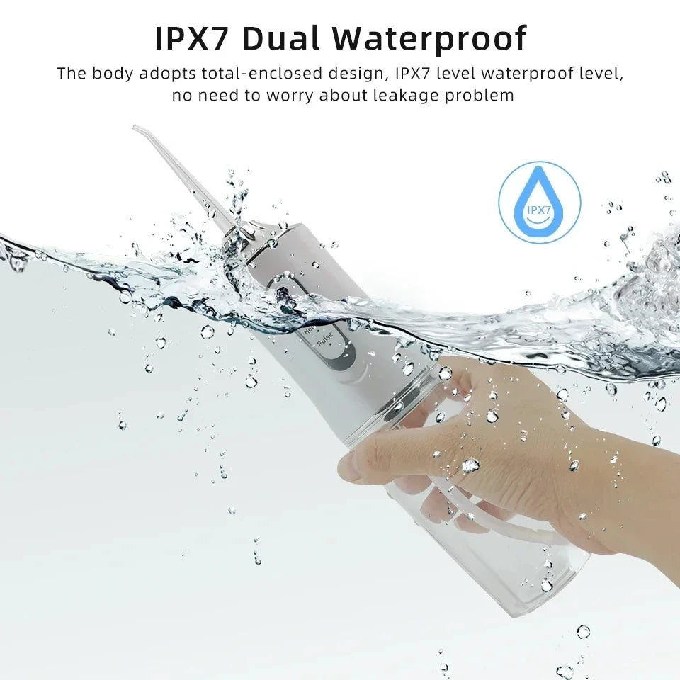 Portable Smart Electric Oral Irrigator Water Flosser 4 Jets 3 Modes Rechargeable Dental Water Jet Irrigator Dental Teeth Cleaner - Maliame Store