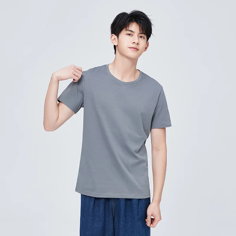 Semir Short Sleeve Men T-Shirt Cotton 2025 Summer New Man Clothing Thin And Versatile T Shirt Couples Solid Color Tops - Maliame Store