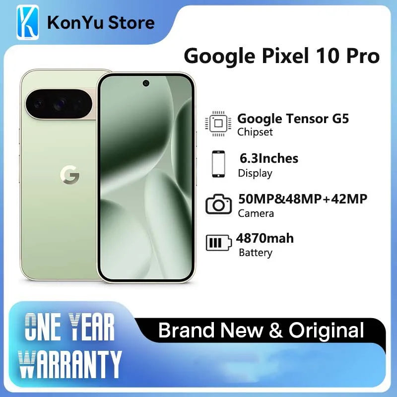 Google Pixel 10 Pro – Débloqué | Tensor G5 | Triple Caméra | Batterie 4870 mAh | Écran 6.3"