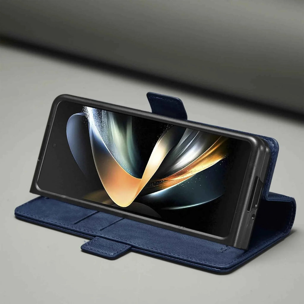 Leather Case for Galaxy Z Fold 7 6 5 4 3 5G - Magnetic Flip Wallet Cover with Card Slot - Maliame Store