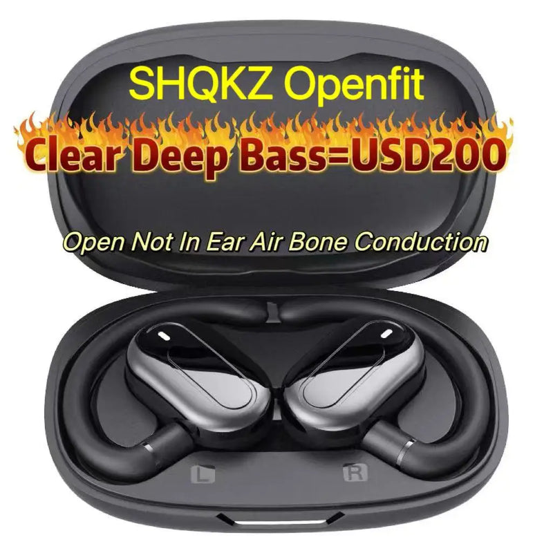 Auriculares de conducción ósea Shokz OpenFit Air Bass: auriculares Bluetooth de oído abierto con sonido HiFi para control deportivo, TWS.