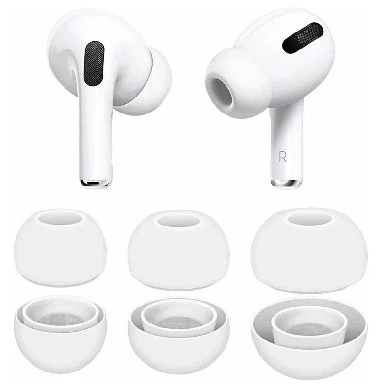 Replacement Eartips For AirPods Pro 1st 2nd Ear Tips Buds Silicone Rubber Eartips Earbuds Cap Gel Accessories XS/S/M/L White - Maliame Store