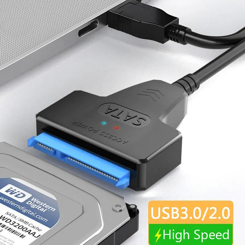 SATA to USB 3.0 / 2.0 Cable Up to 6 Gbps for 2.5 Inch External HDD SSD Hard Drive SATA 3 22 Pin Adapter USB 3.0 to Sata III Cord - Maliame Store