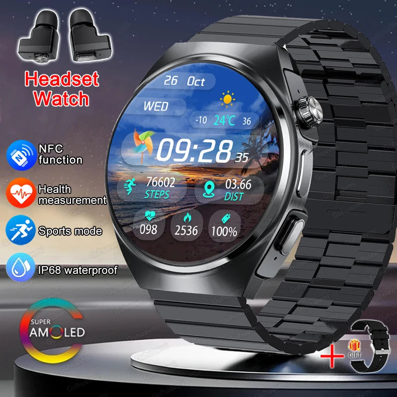Montre connectée 2-en-1 avec écouteurs sans fil