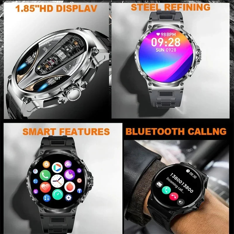 New 1.85-inch ultra AMOLED smartwatch, GPS track, HD Bluetooth call; 710 mah large battery 400+ dial, suitable for Huawei Xiaomi - Maliame Store