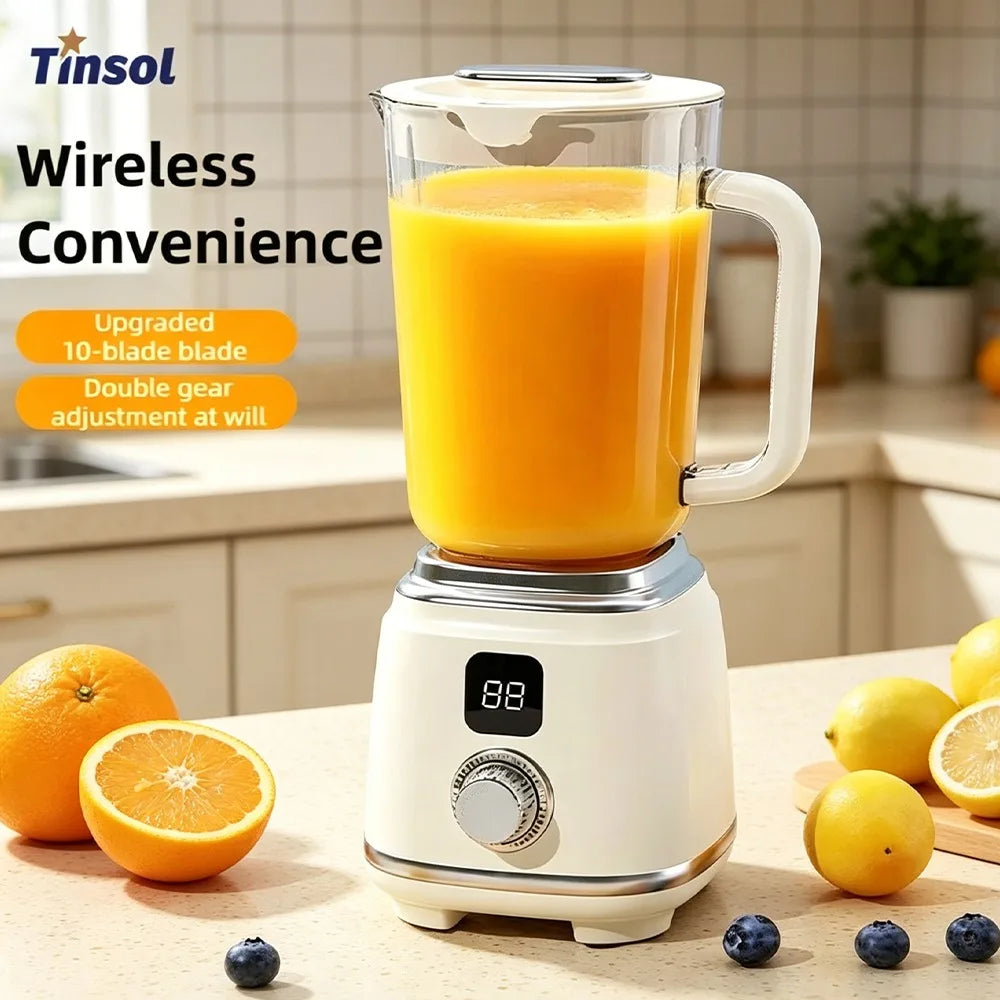 Blender Portable TINSOL – 10 Lames, 3000mAh, 20 000 tr/min, Charge Type-C