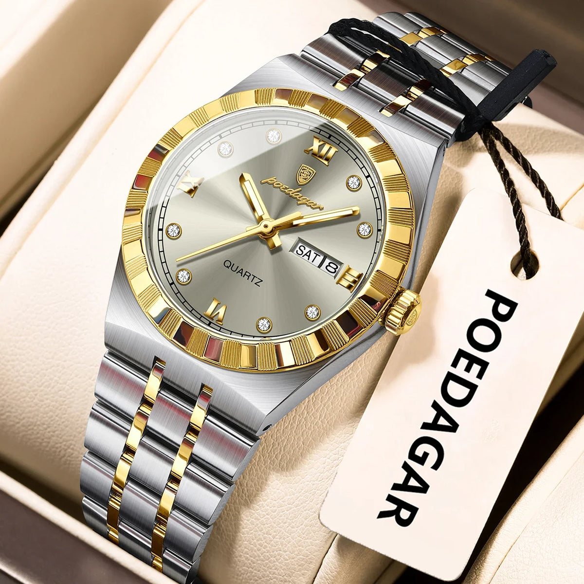 POEDAGAR Luxury Original Ladies Watch Luminous Waterproof Week Date Woman Wristwatch Stainless Steel Women Quartz Watches Female - Maliame Store