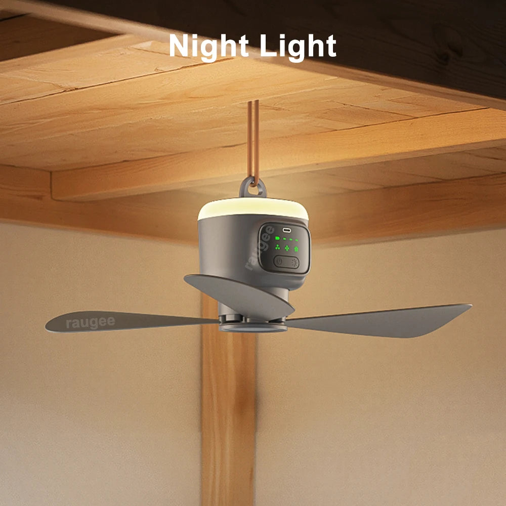 Ventilateur Plafond Camping Rechargeable 12000mAh – Télécommande & LED