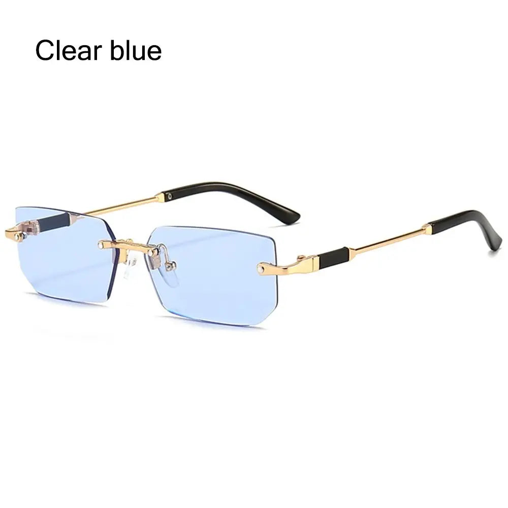Y2K Shades Eyewear Rimless Rectangle Sunglasses for Women & Men Frameless Sun Glasses UV400 Protection Fashion Accessory - Maliame Store