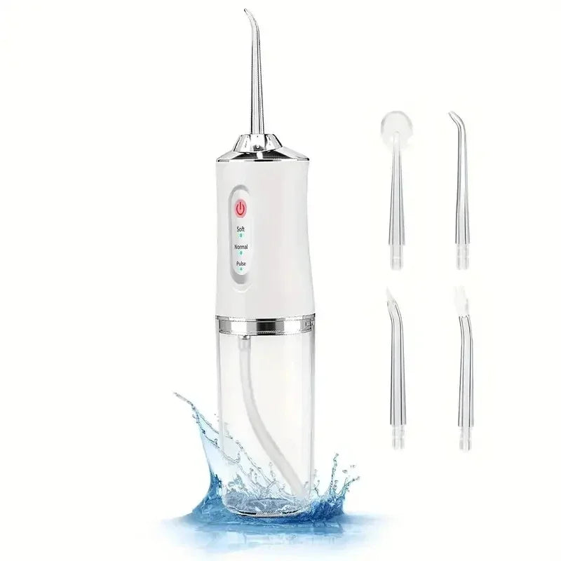 Portable Smart Electric Oral Irrigator Water Flosser 4 Jets 3 Modes Rechargeable Dental Water Jet Irrigator Dental Teeth Cleaner - Maliame Store